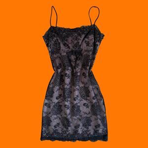 90's 00's vintage floral lace y2k milkmaid mini dress Size 6 *runs small*